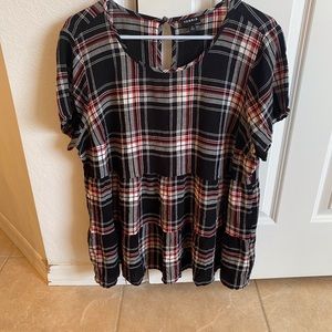 Torrid plaid short sleeve top